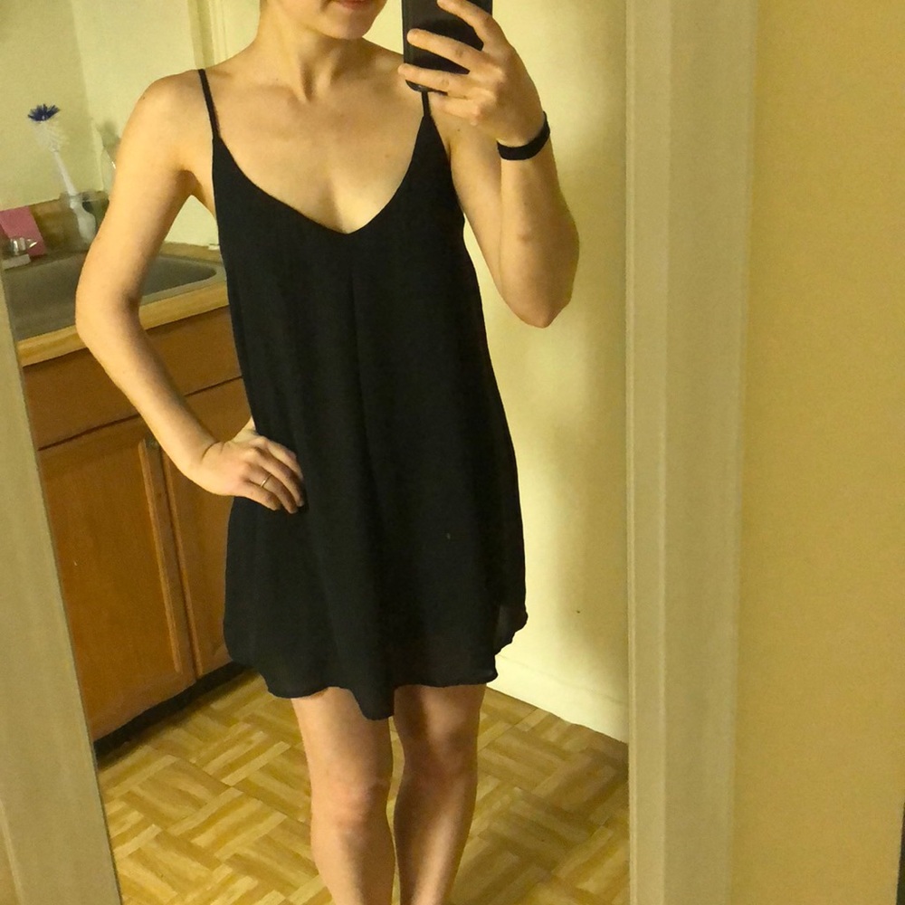 NEW BLACK CHIFFON SLIP DRESS ✨